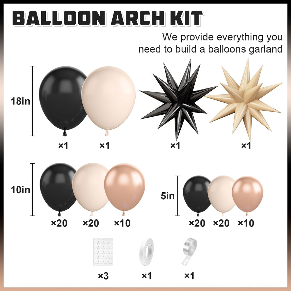 BTZO black latex balloons enhance contrast for festive photos