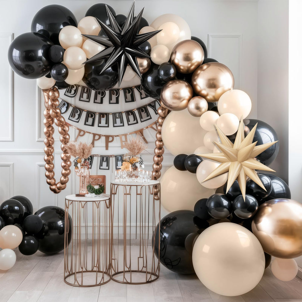 BTZO black star foil balloon for focal accents in garlands