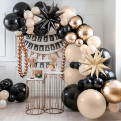BTZO black star foil balloon for focal accents in garlands