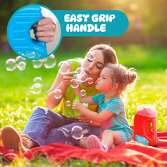 Bubble Play non-toxic solution safe for toddlers and kids at gatherings.