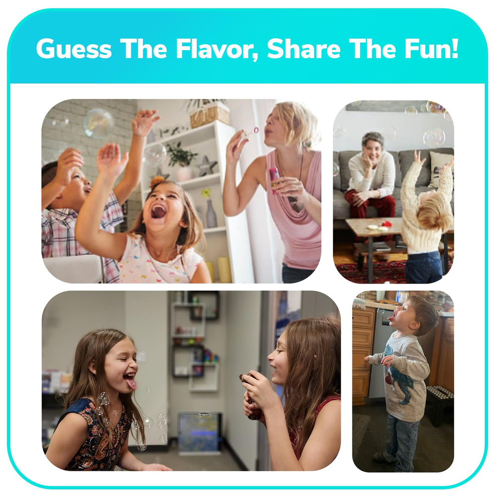 Bubble Lick family playtime with colorful bubbles and smiles