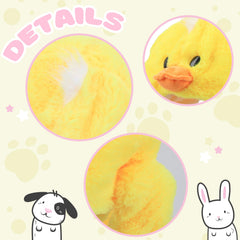Bubblepompom duck hat front view bright yellow color.