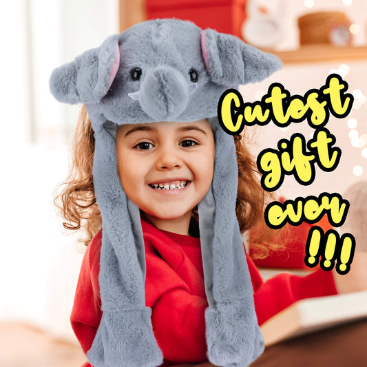 Bubblepompom hat shows paw action and flapping ears for cosplay fun.