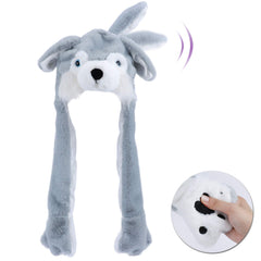 Bubblepompom Husky Hat with movable ears for playful photos and cosplay fun.