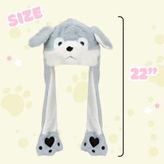 Bubblepompom Husky Hat paws press action creates entertaining ear movement during events.