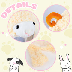 Bubblepompom lamb hat shows paws triggering ear movement for fun.