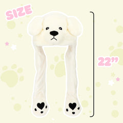 Bubblepompom Polar Bear Hat paws press to move ears for fun.
