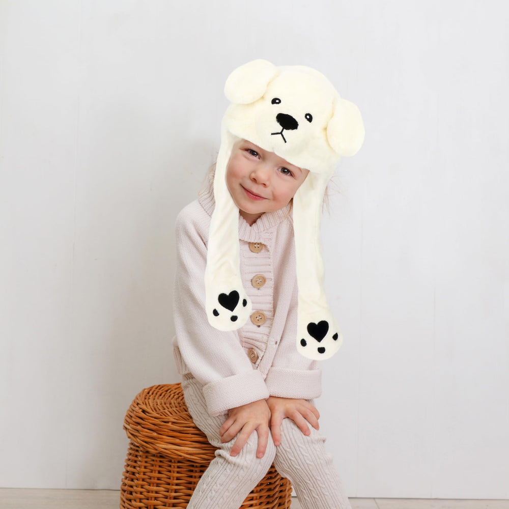 Bubblepompom Polar Bear Hat plush material, ideal for cosplay.