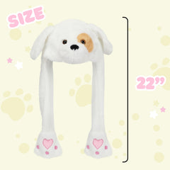 Bubblepompom Puppy Hat with flapping ears designed for cosplay and parties