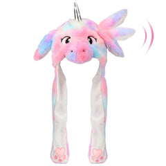 Bubblepompom unicorn hat with movable ears, ideal for playful photos and party cosplay.