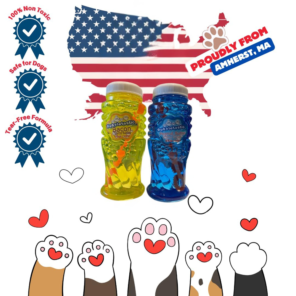Bubbletastic peanut butter bubbles bottle inviting scent for pups