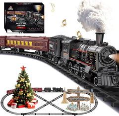 BUBUQE electric locomotive alloy with glowing headlight for festive play.