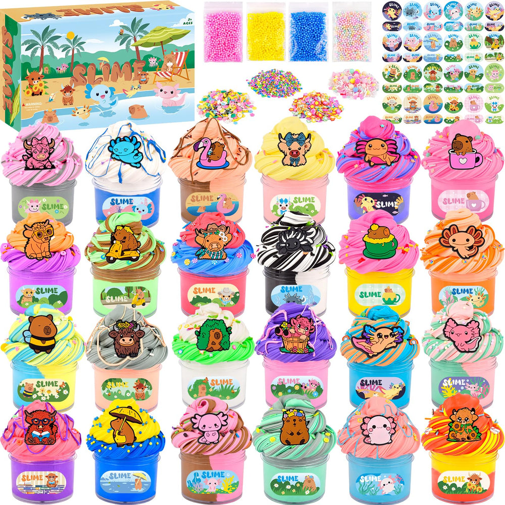 Bucaikein axolotl slime jar showcases soft texture for calm sensory play.