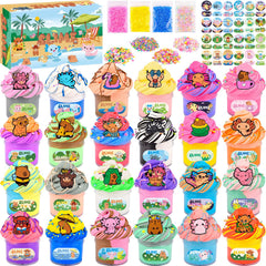 Bucaikein axolotl slime jar showcases soft texture for calm sensory play.