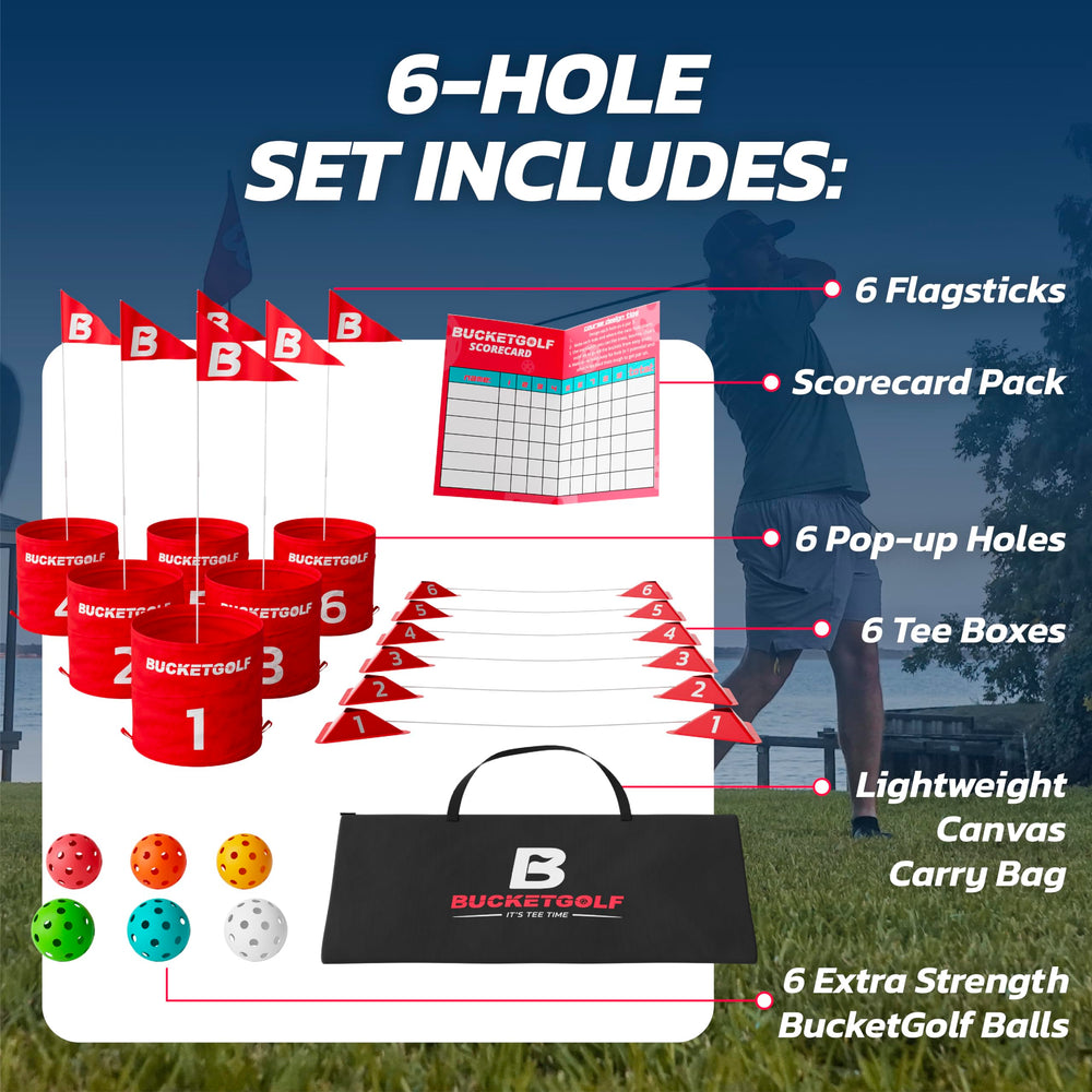 Bucketgolf custom course design enabling a new layout each session