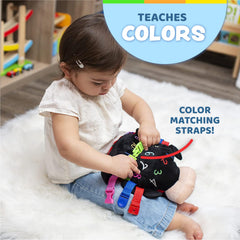 Becky Ladybug zipper-access: small pouch access promotes problem-solving play.