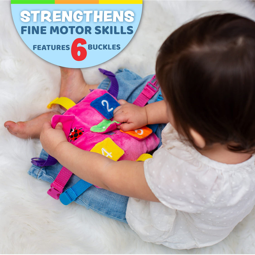 Buckle Toys Bella Square features color, shapes, and numbers for early problem-solving