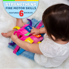Buckle Toys Bella Square features color, shapes, and numbers for early problem-solving