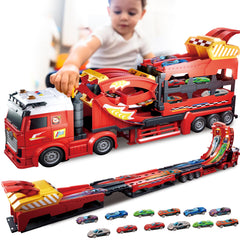 BuddyBight 3in1 carrier truck track with dual lanes for competitive play.