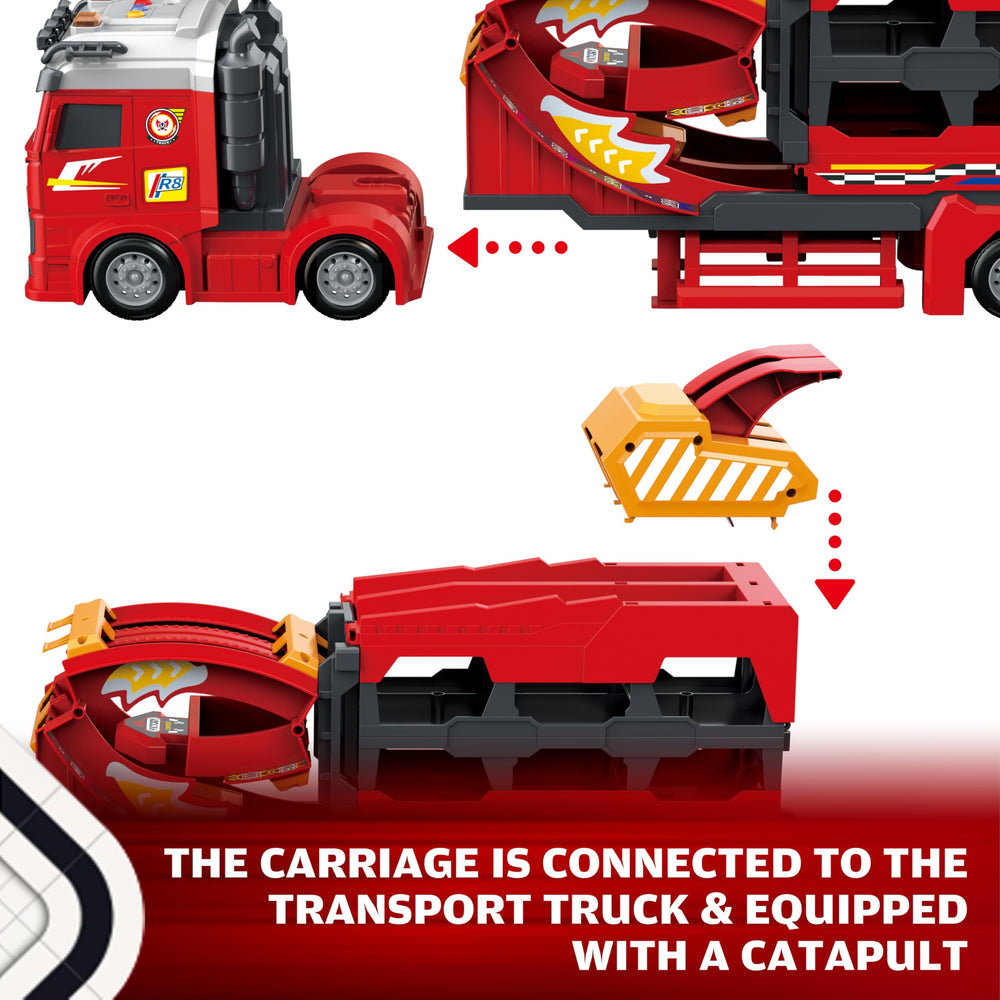 BuddyBight semi truck with light and sound enhances immersive racing.