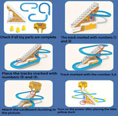BuerKeo nine-duck track supports imaginative play and cooperative racing scenarios.