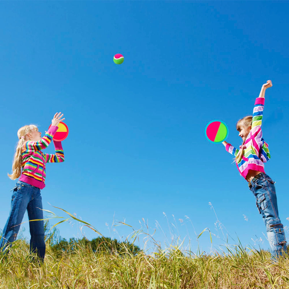 Kids enjoy outdoors with Bufeeaye Beach Games, improving hand-eye coordination.