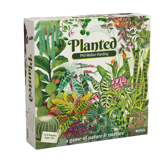 Buffalo Games Planted varieties close-up highlights 42 plant options for diverse play.