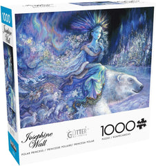 Buffalo Games Polar Princess puzzle cover with glittery winter art for cozy evenings.