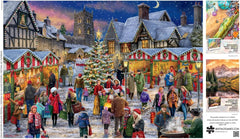 Buffalo Games Winter Village Festival puzzle includes full poster reference for easy assembly.