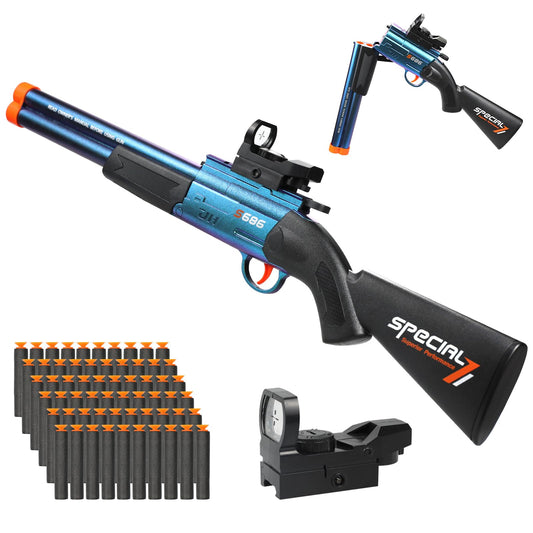 Bugrtey double-barrel shotgun toy for safe, imaginative play.
