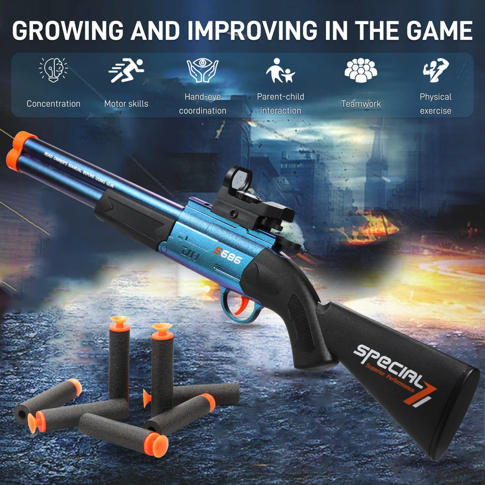 Bugrtey trigger action delivers one or two-dart bursts for fast fun.