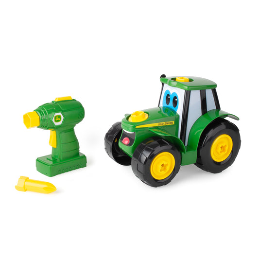 BUILD-A-BUDDY John Deere tractor toy pieces for hands-on building and pretend farming.