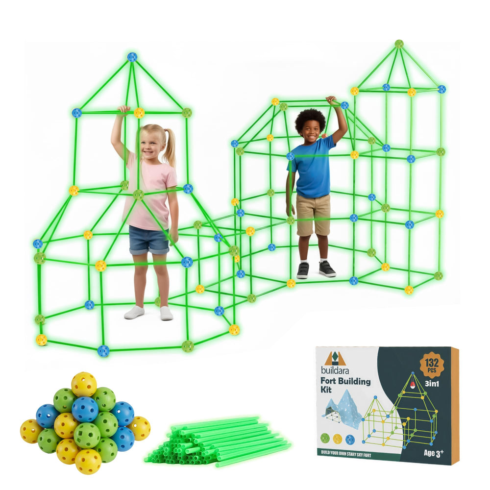 Buildara fort-building-kit-132-pcs fuels imaginative play and hands-on design.