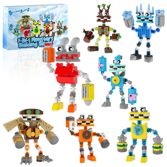 BUILDIFY 7-in-1 Monster Blocks kit with 639 pieces for creative play and display.