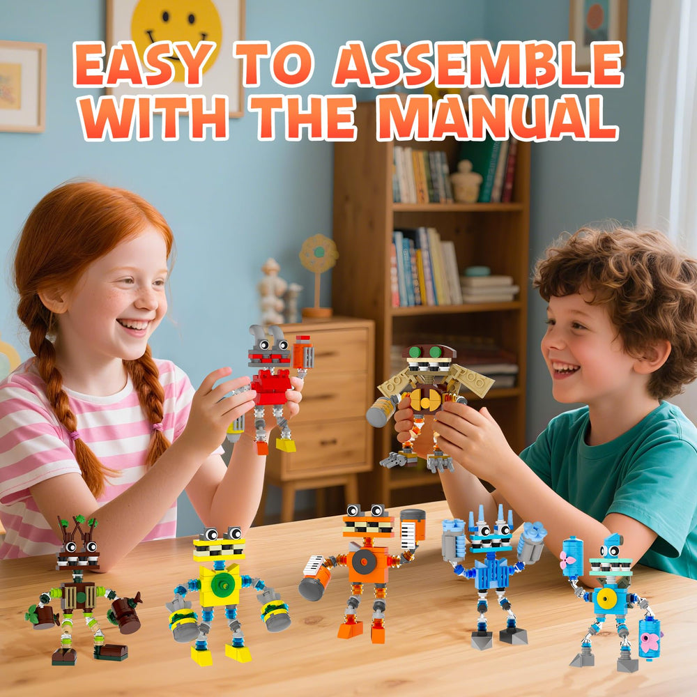 BUILDIFY creative home decor: completed monsters add color to any room.