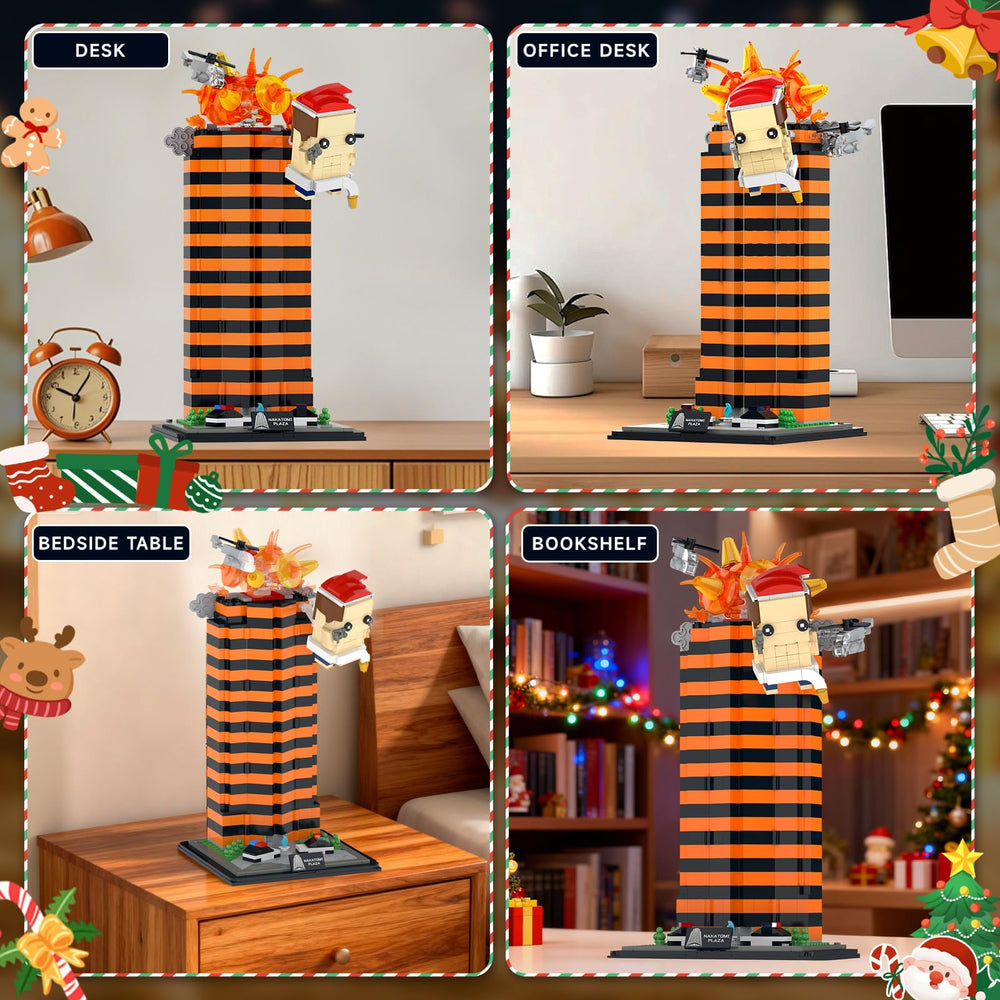 Buildify Naka Tami Plaza Building Set with Lights fits on desks and shelves for easy showcasing