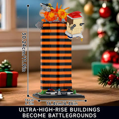 Buildify Naka Tami Plaza Building Set with Lights highlights intricate brick details for a standout shelf centerpiece