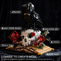 Buildify rose and thorn accents enhance gothic atmosphere.