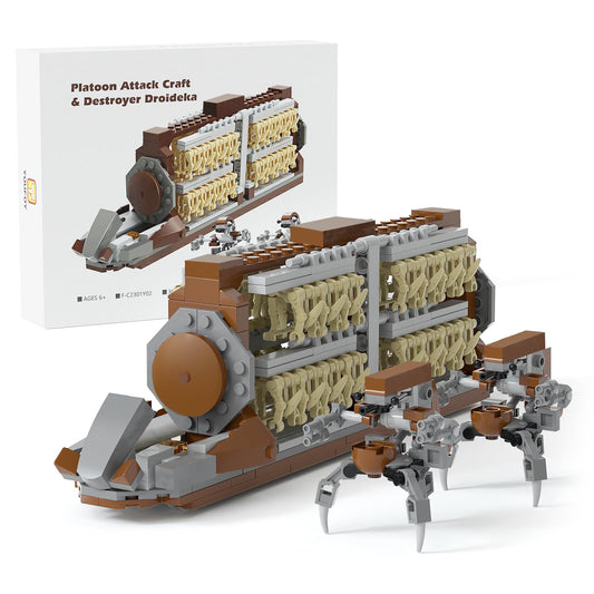 BuildingBoat battle army clone platoon attack craft with soldiers ready for action