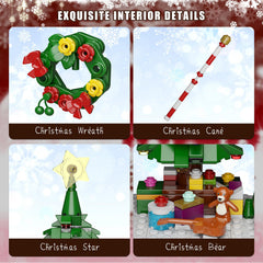 BuildingBoat Christmas tree, wreath, and cane arrangement for decor