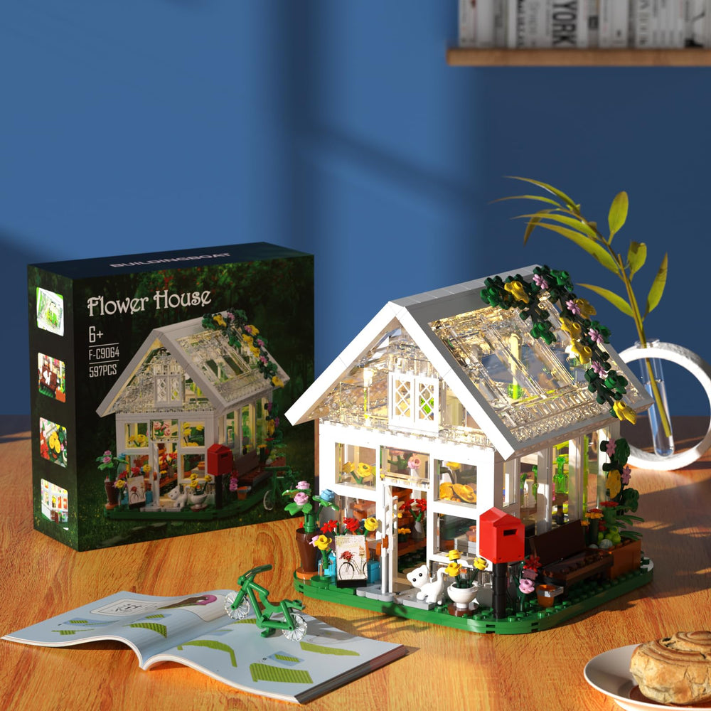 BuildingBoat Flower House interior with open roof enabling easy hands-on play