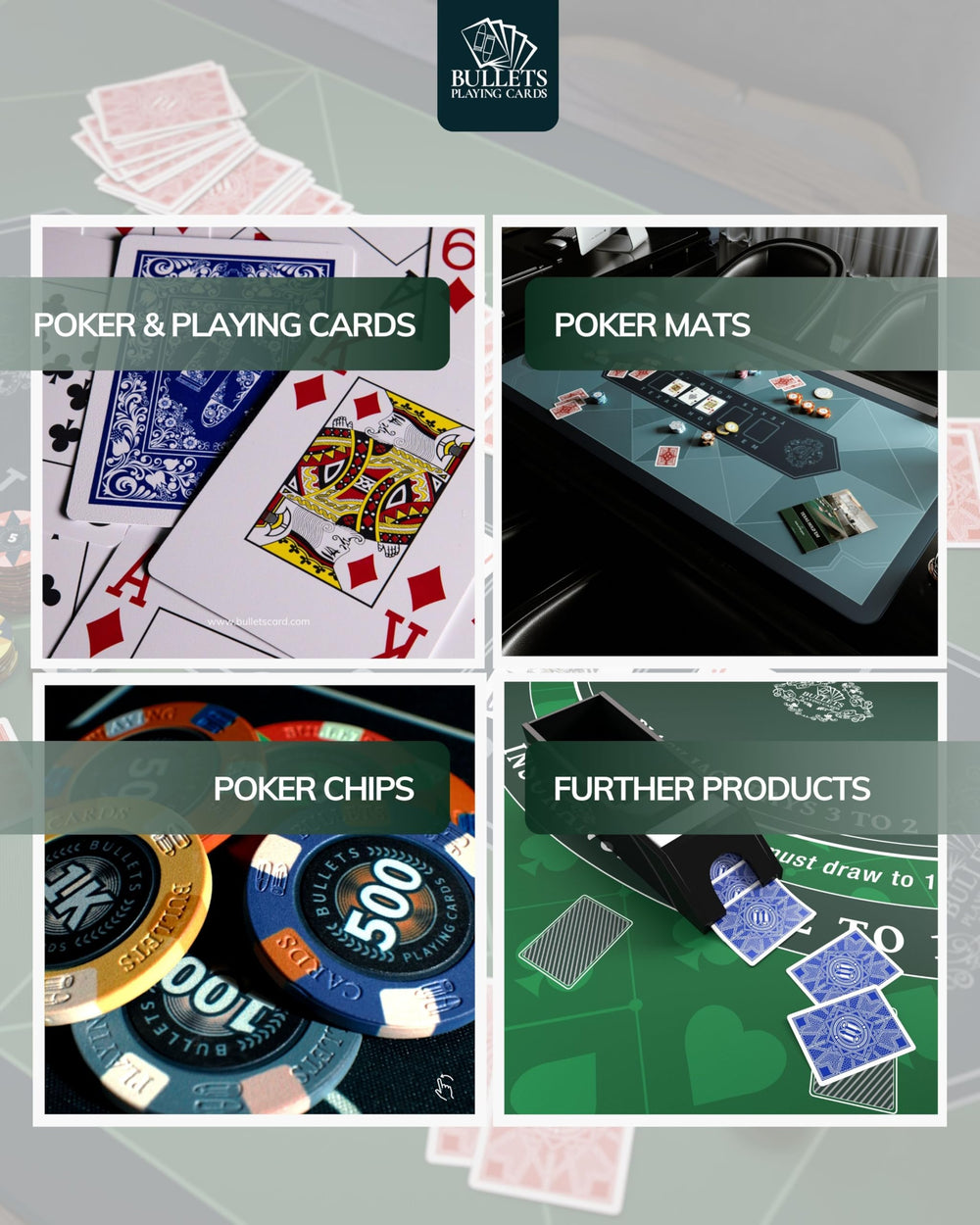Bullets Playing Cards casino-inspired design, travel-friendly for camping trips.