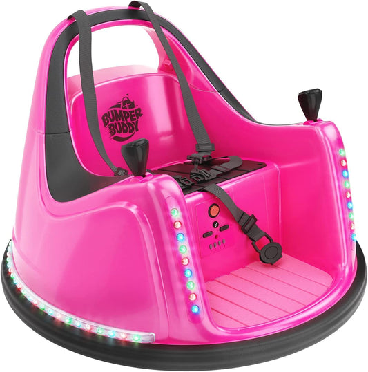 Bumper Buddy ride-on car front view with safe bumper protection for walls