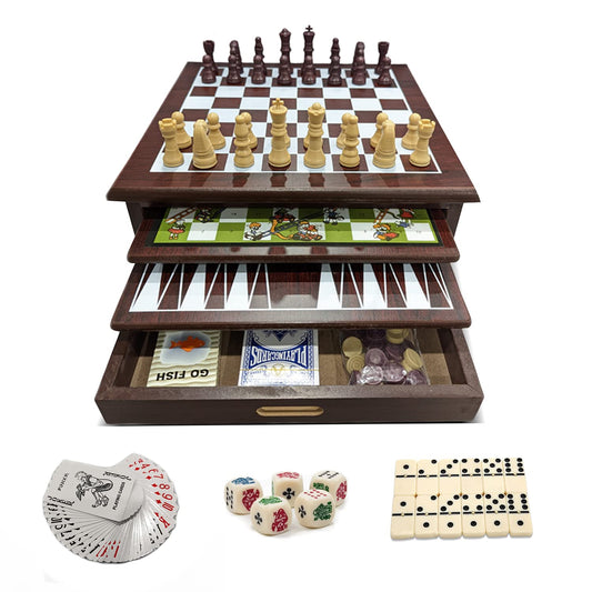 Bundaloo 15-in-1 table center in wood finish for versatile family play.