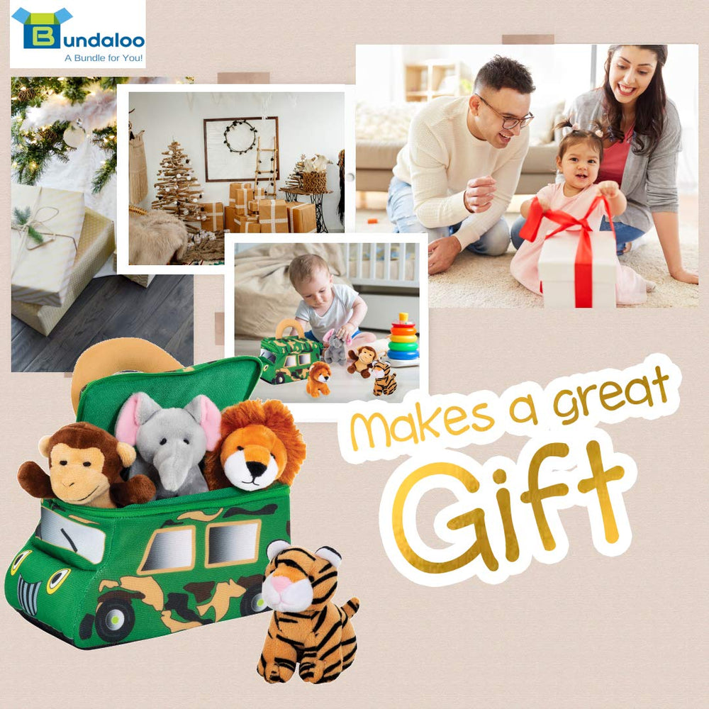 Bundaloo kids playing with plush jungle toys during pretend play
