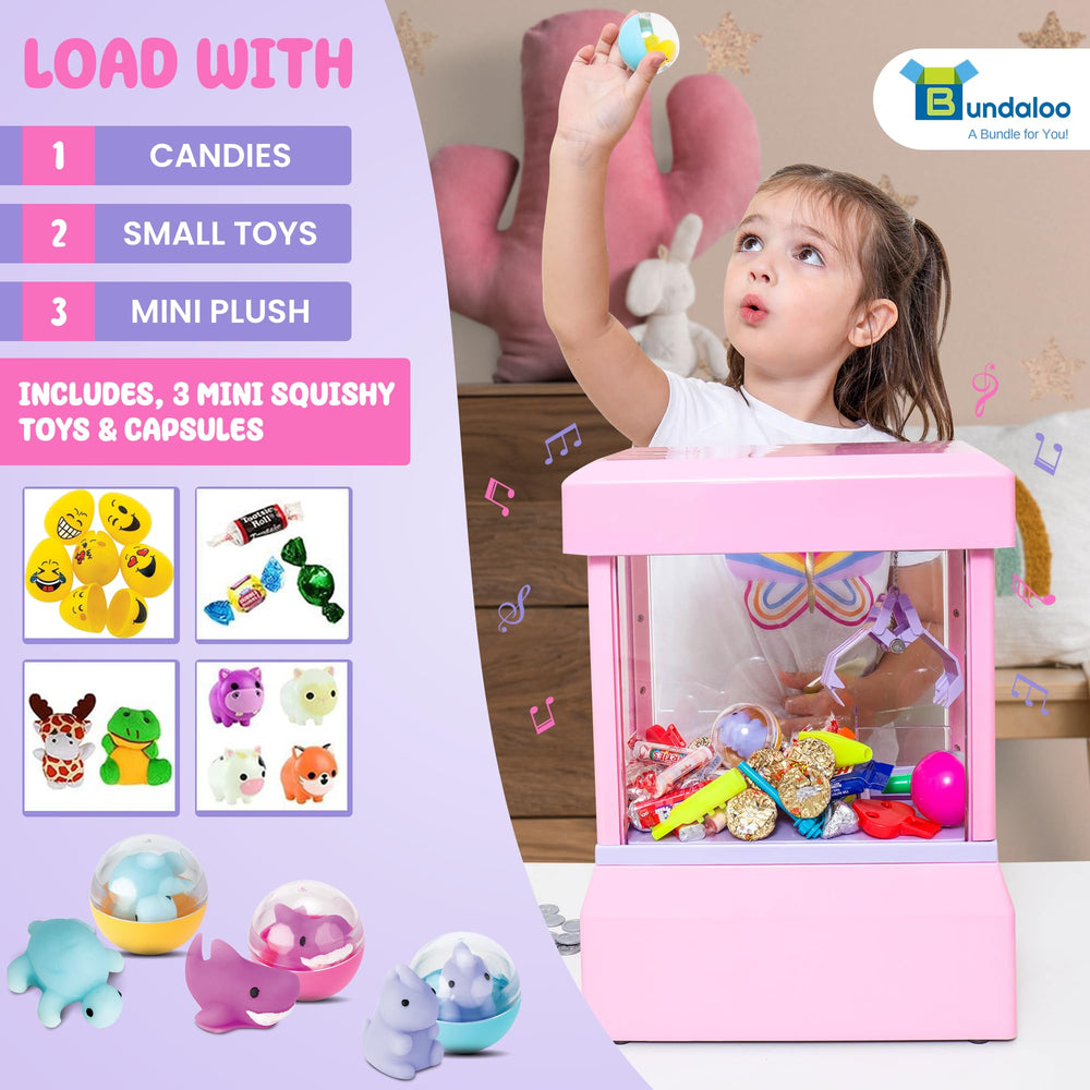 Bundaloo Squishy Claw Machine with retro arcade melodies
