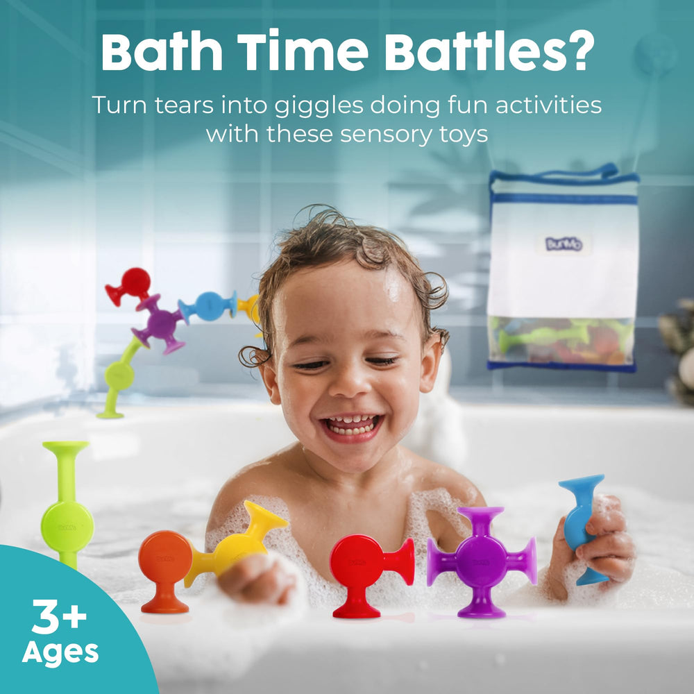 BUNMO bath toys create vibrant mosaics for color matching