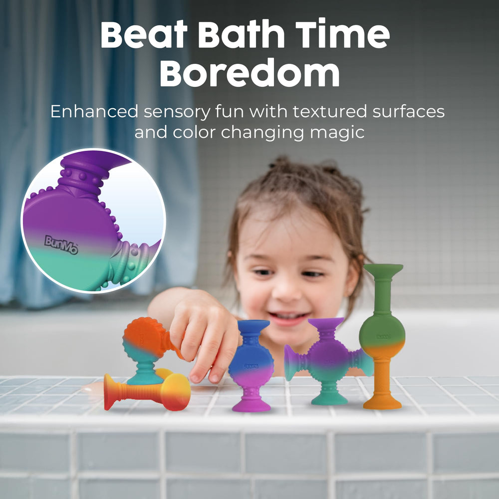 BUNMO color-changing bath toy reveals magic with warm water.