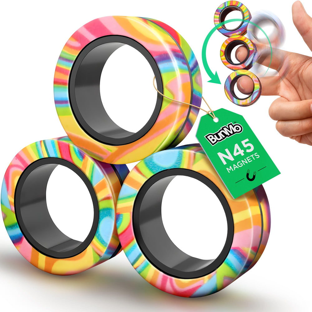 BUNMO Magnetic Rings multicolored compact design for discreet fidgeting