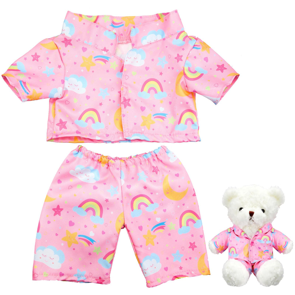 Bunnycool bear pajamas shirt in pink, soft and cozy for cuddly play